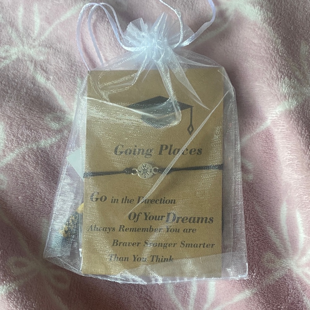 Inspirational 'Going Places' Gift Set in Kraft Brown with White Organza Bag